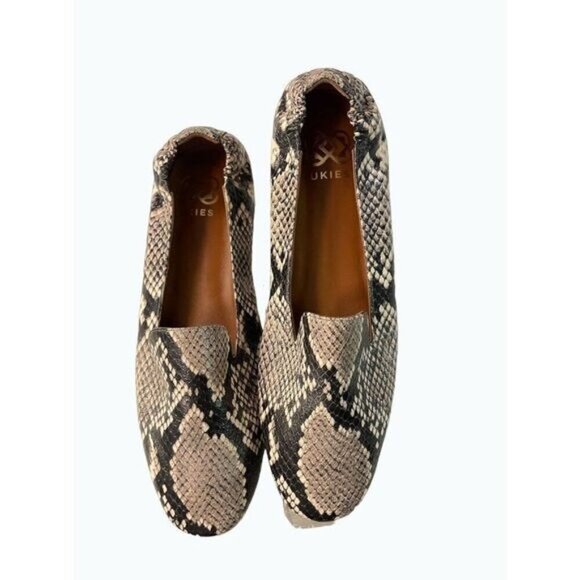 Ukies Leather Snake Print Embossed Slip-on Loafers Shoes 9 M - Picture 1 of 6